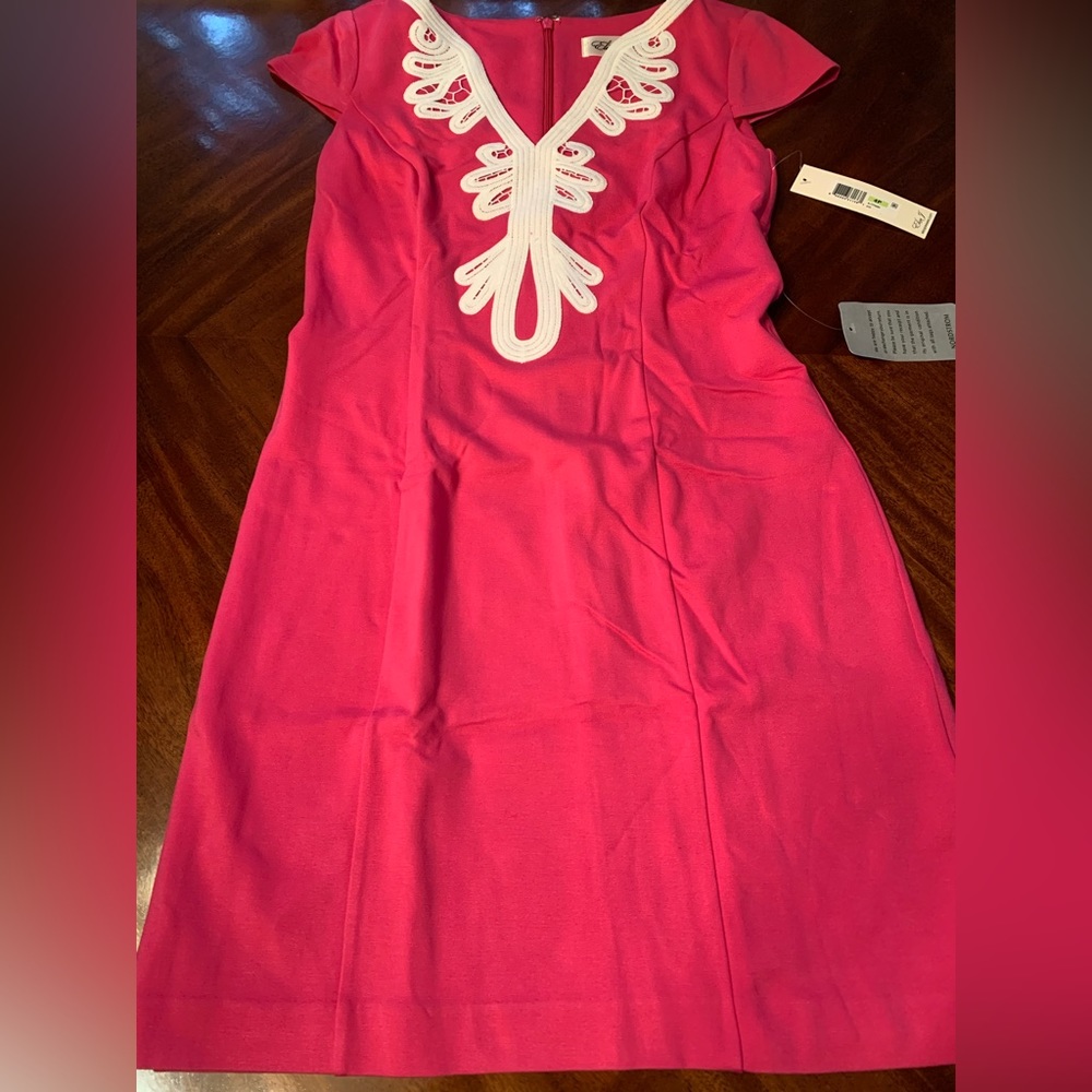 Eliza J pink and white above knee dress NWT